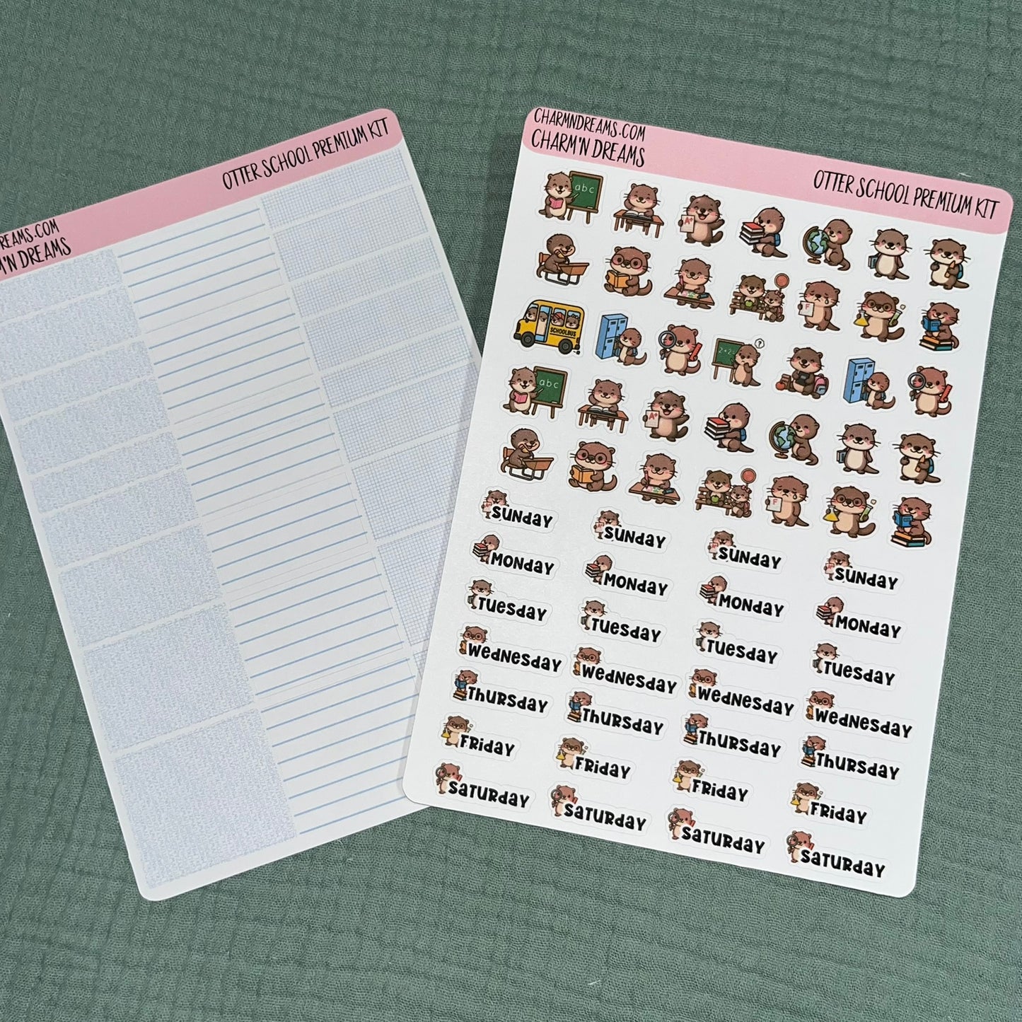 Otter School Premium Planner Sticker Kit