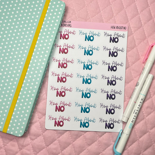 How About NO Planner Stickers