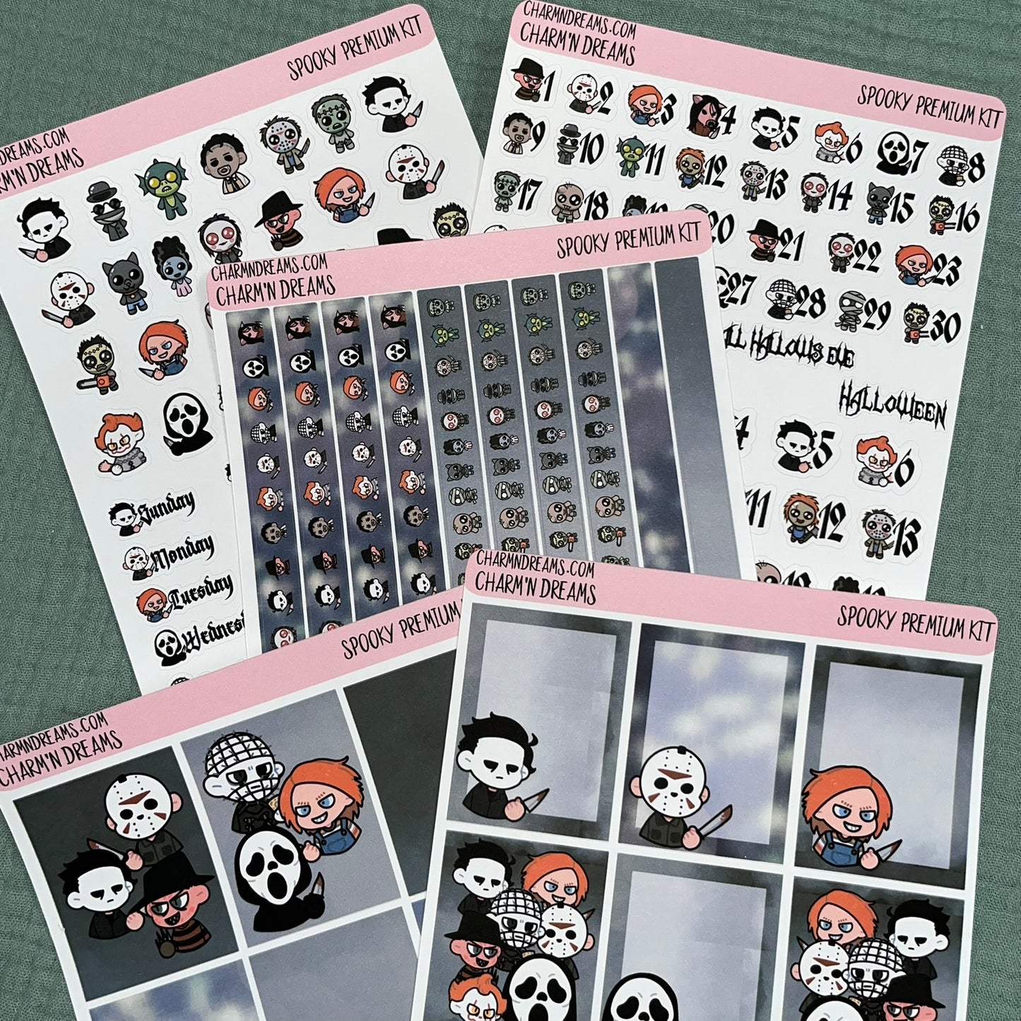 UPDATED Spooky Characters Premium Planner Sticker Kit