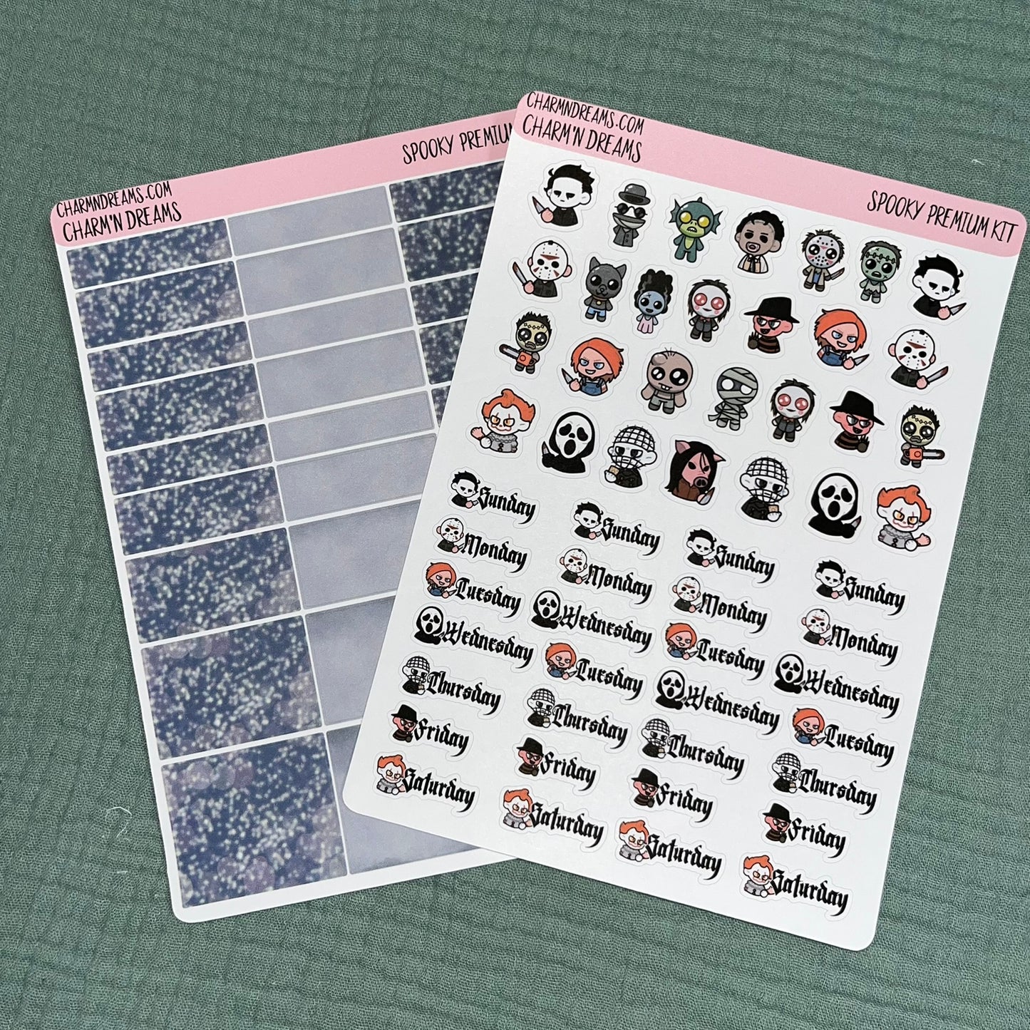 UPDATED Spooky Characters Premium Planner Sticker Kit