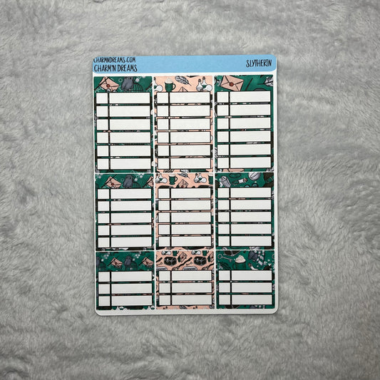 Wizard School Slytherin Planner Sticker Kit