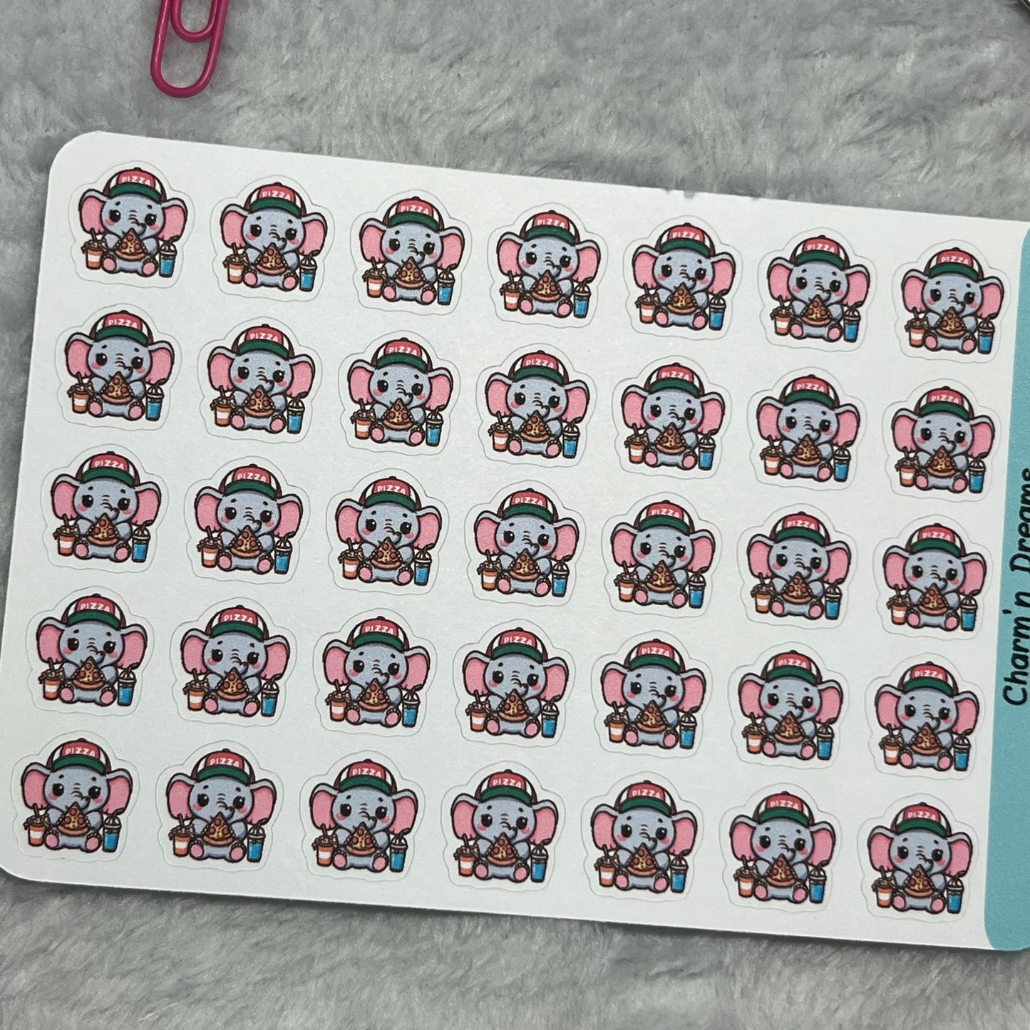 B Elephant Pizza Icon Planner Stickers