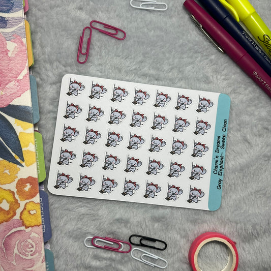 Elephant Sweep Clean Icon Planner Stickers