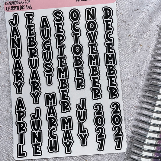 Large Vertical Monthly Planner Sticker Sheet