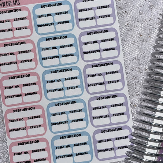 Flight Tracker Sticker Sheet