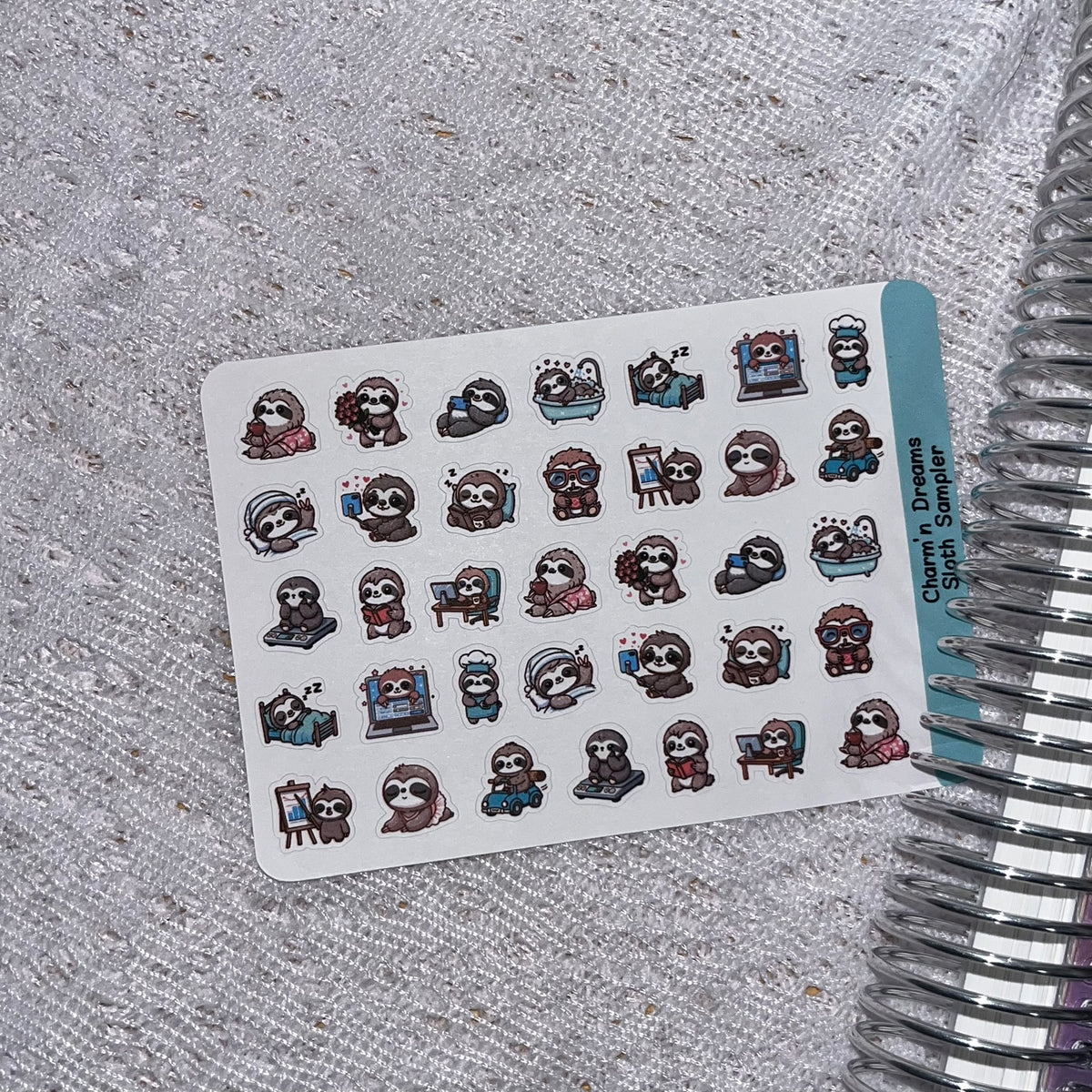 Sloth Sampler Icon Planner Stickers