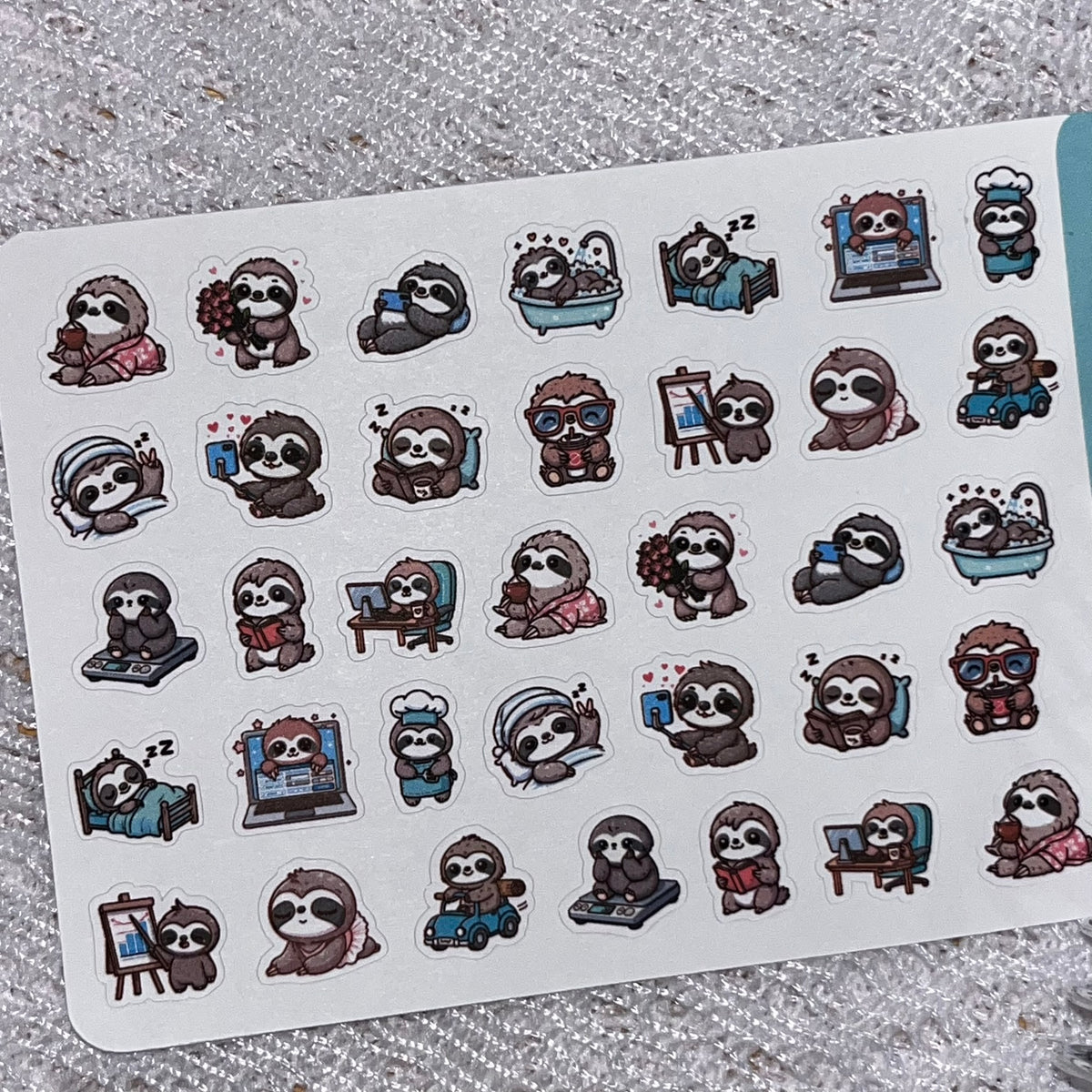 Sloth Sampler Icon Planner Stickers