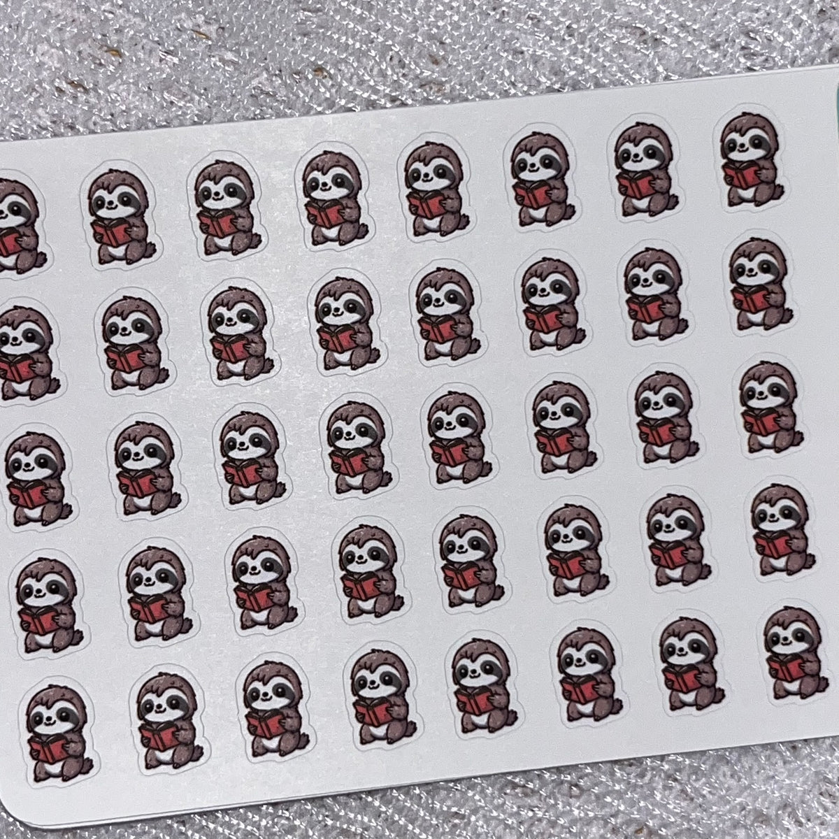 Sloth Reading Icon Planner Stickers