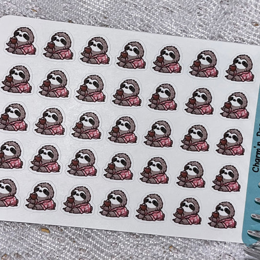 Sloth Wine Time Icon Planner Stickers