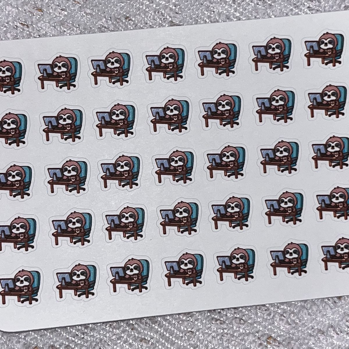 Sloth Work Homework Icon Planner Stickers