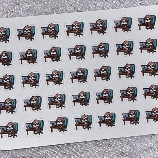 Sloth Work Homework Icon Planner Stickers