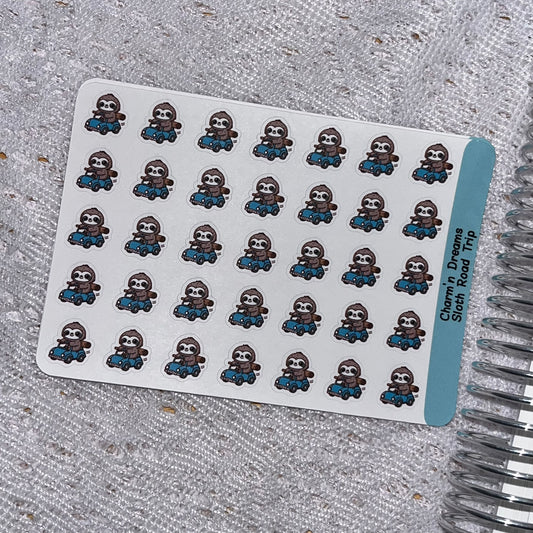 Sloth Road Trip Icon Planner Stickers