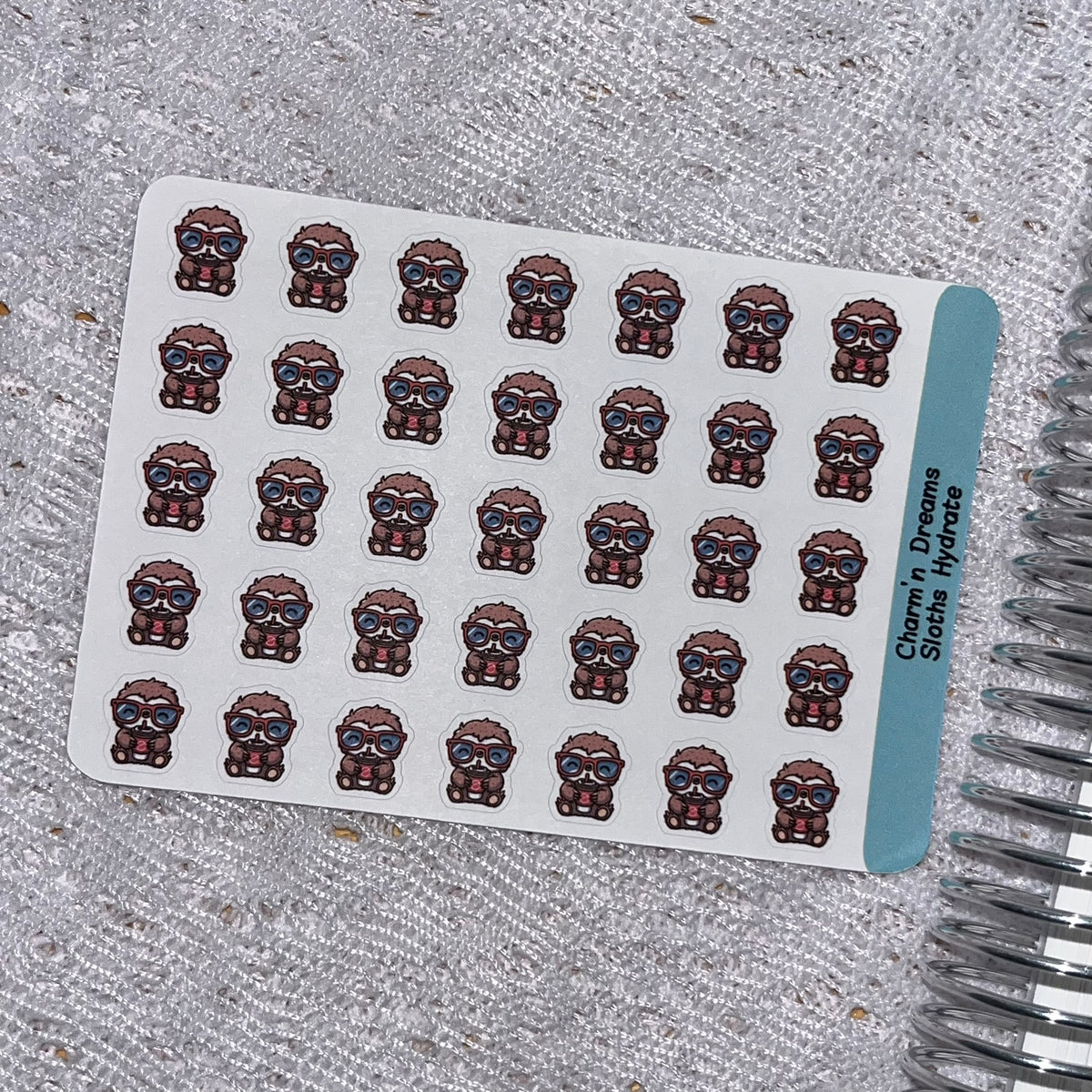 Sloth Hydrate Icon Planner Stickers