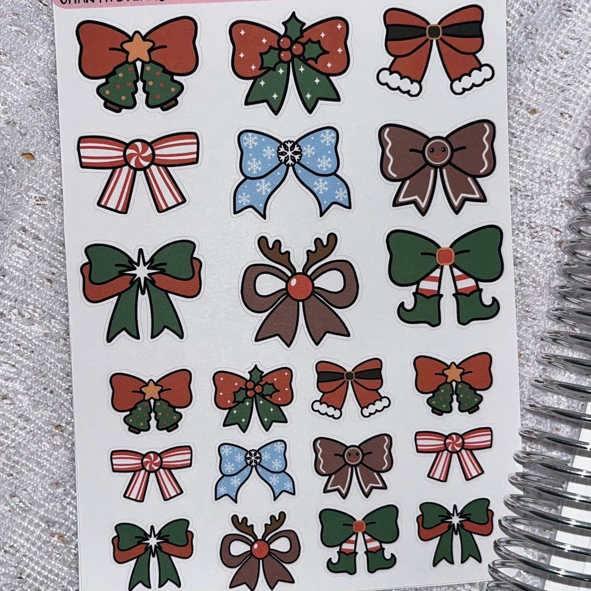 Large Christmas Bows Sticker Sheet
