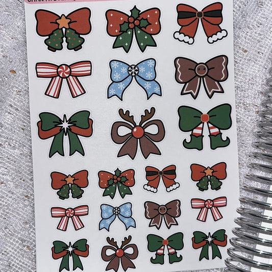 Large Christmas Bows Sticker Sheet