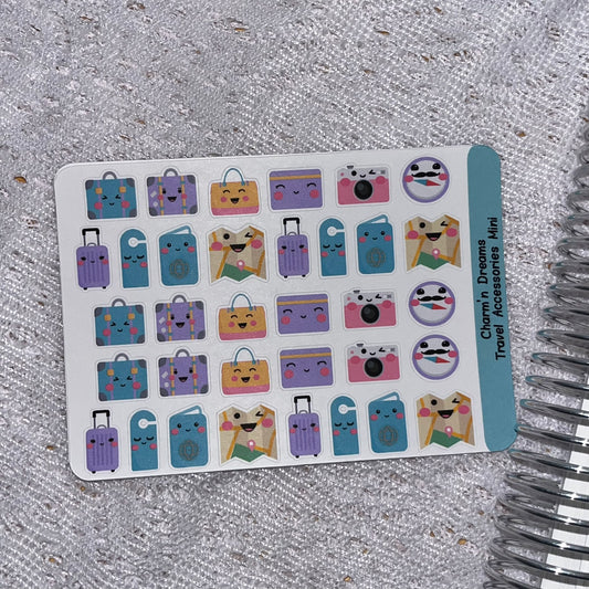 Mini Travel Accessories Icon Planner Stickers
