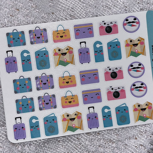 Mini Travel Accessories Icon Planner Stickers