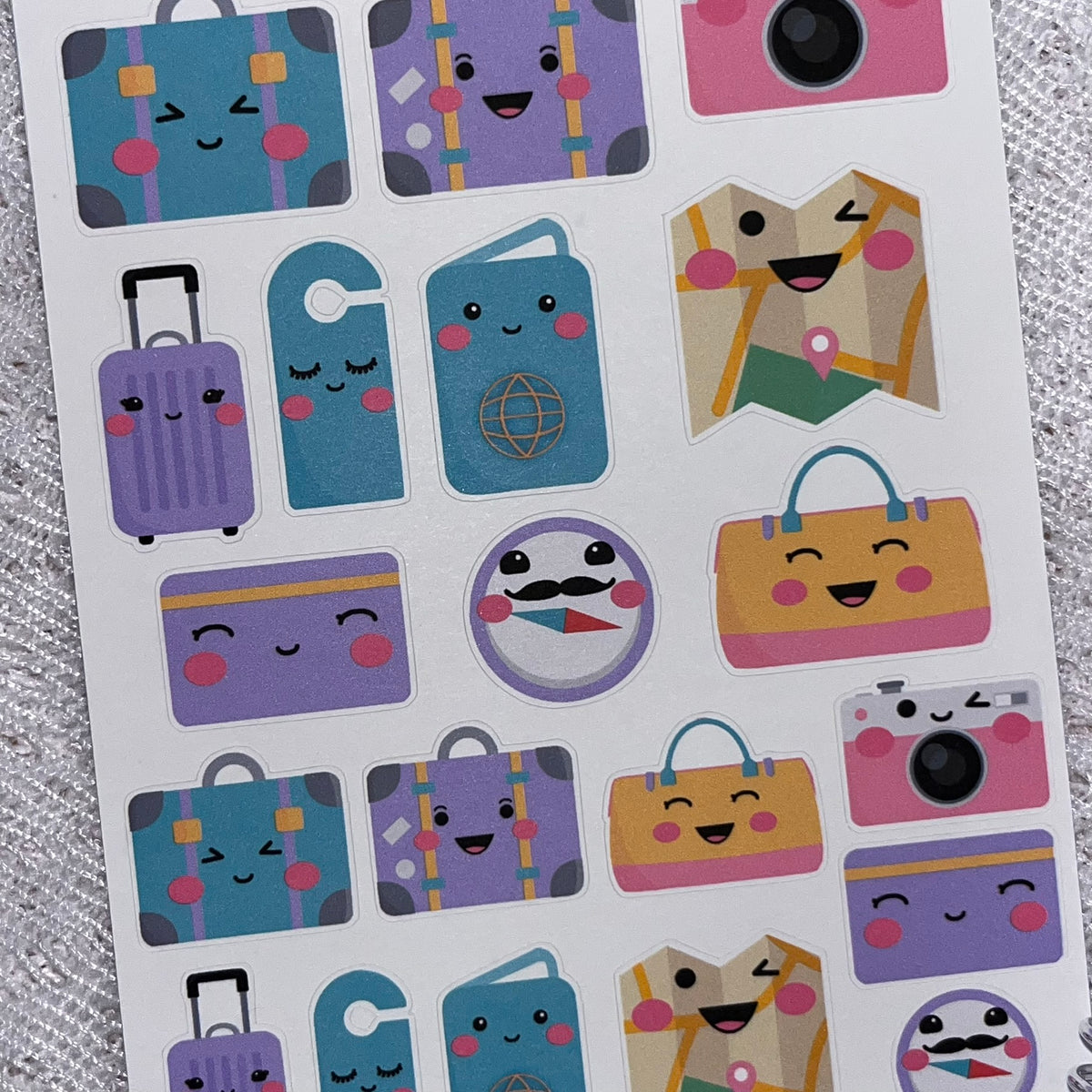 Large Travel Accessories Sticker Sheet
