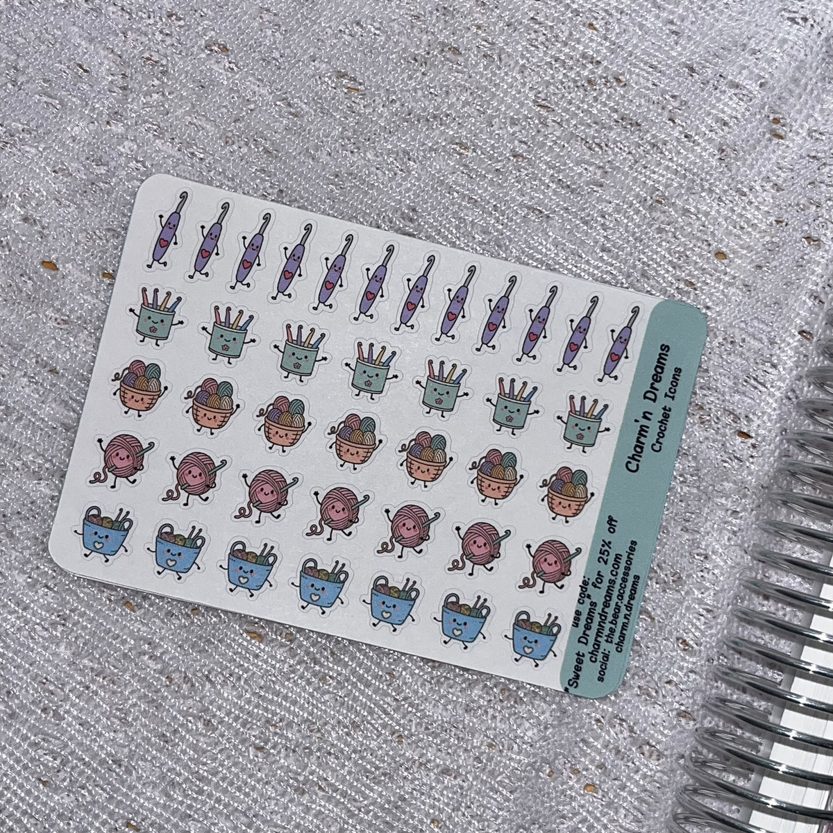 Mini Crochet Icon Planner Stickers