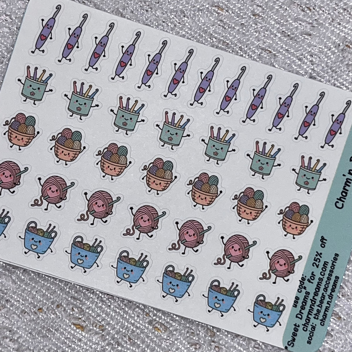 Mini Crochet Icon Planner Stickers