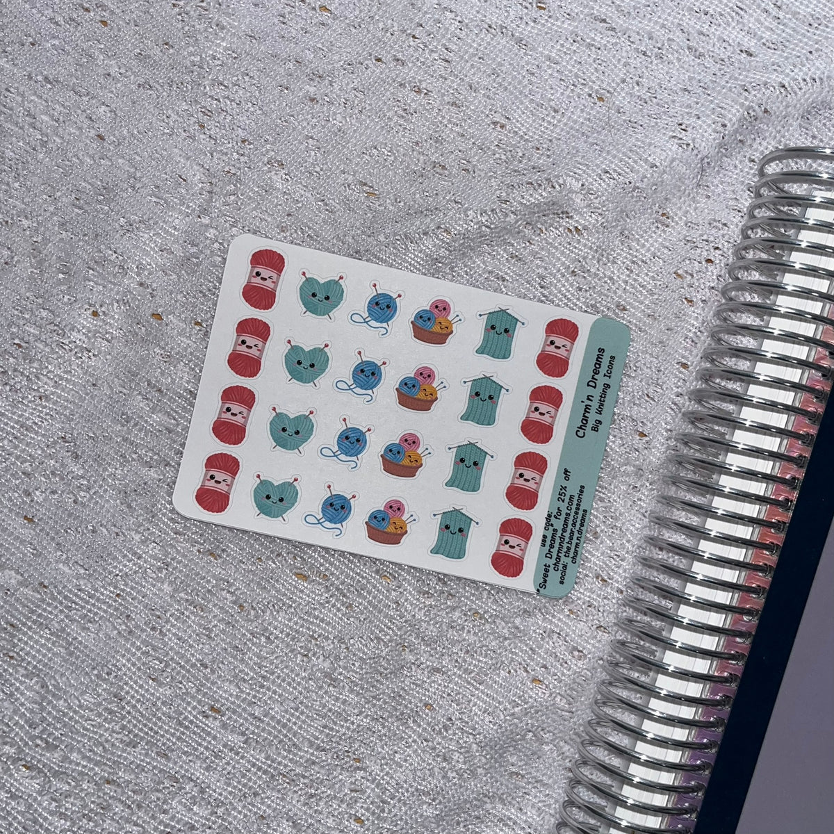 Medium Knitting Icon Planner Stickers
