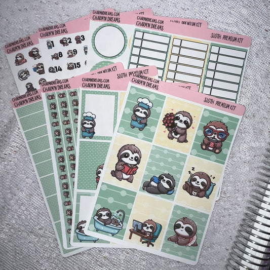 Sloths Premium Planner Sticker Kit