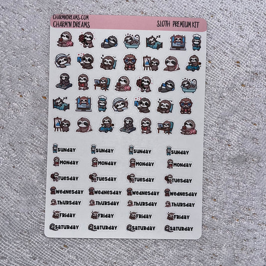 Sloths Premium Planner Sticker Kit