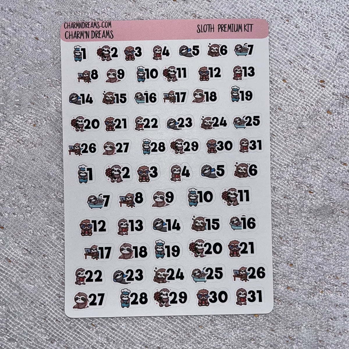 Sloths Premium Planner Sticker Kit