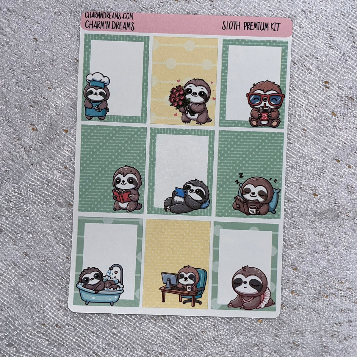 Sloths Premium Planner Sticker Kit