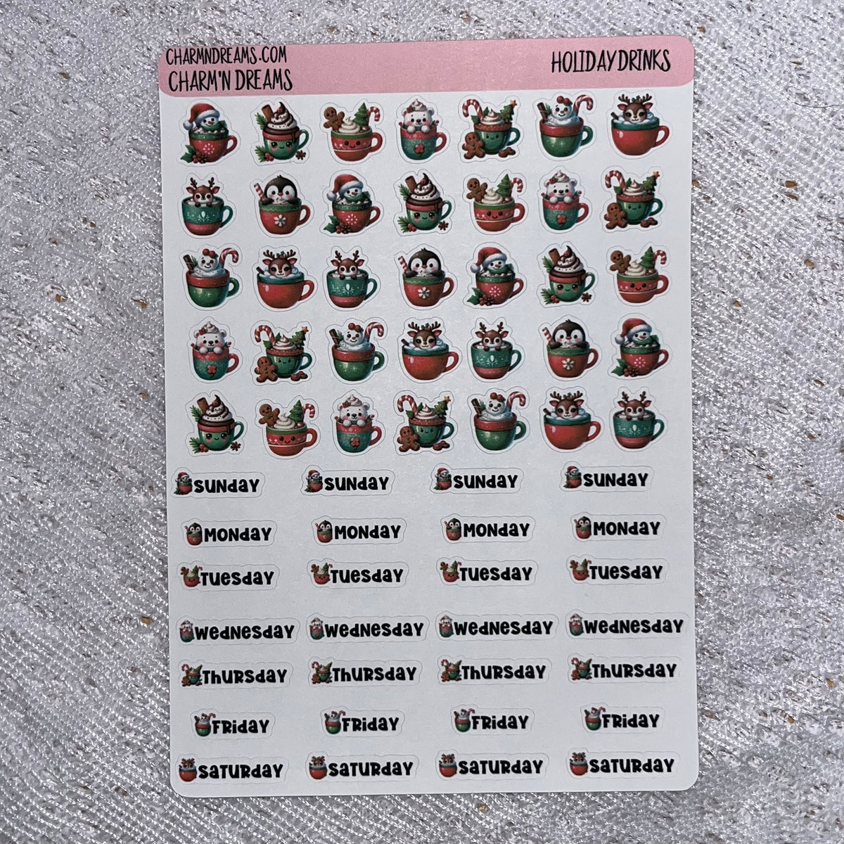 Holiday Drinks Premium Planner Sticker Kit