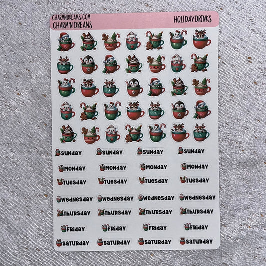 Holiday Drinks Premium Planner Sticker Kit