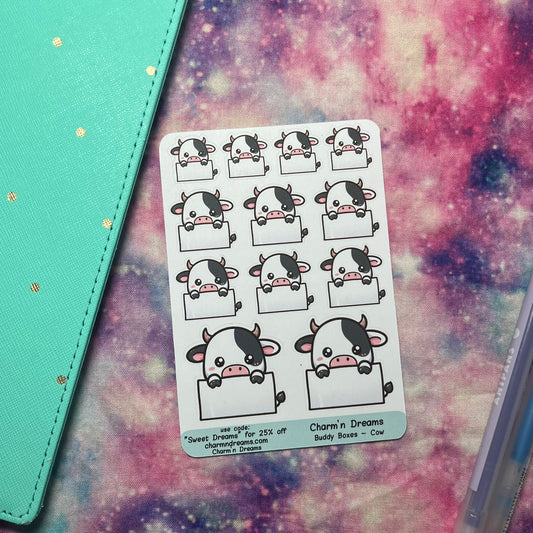 Cow Buddy Boxes Planner Stickers