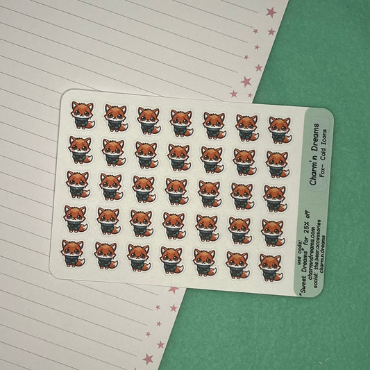 Fox Cold Icon Planner Stickers