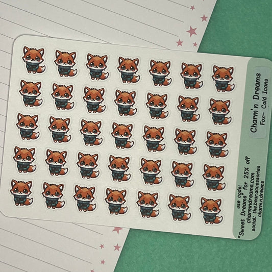 Fox Cold Icon Planner Stickers
