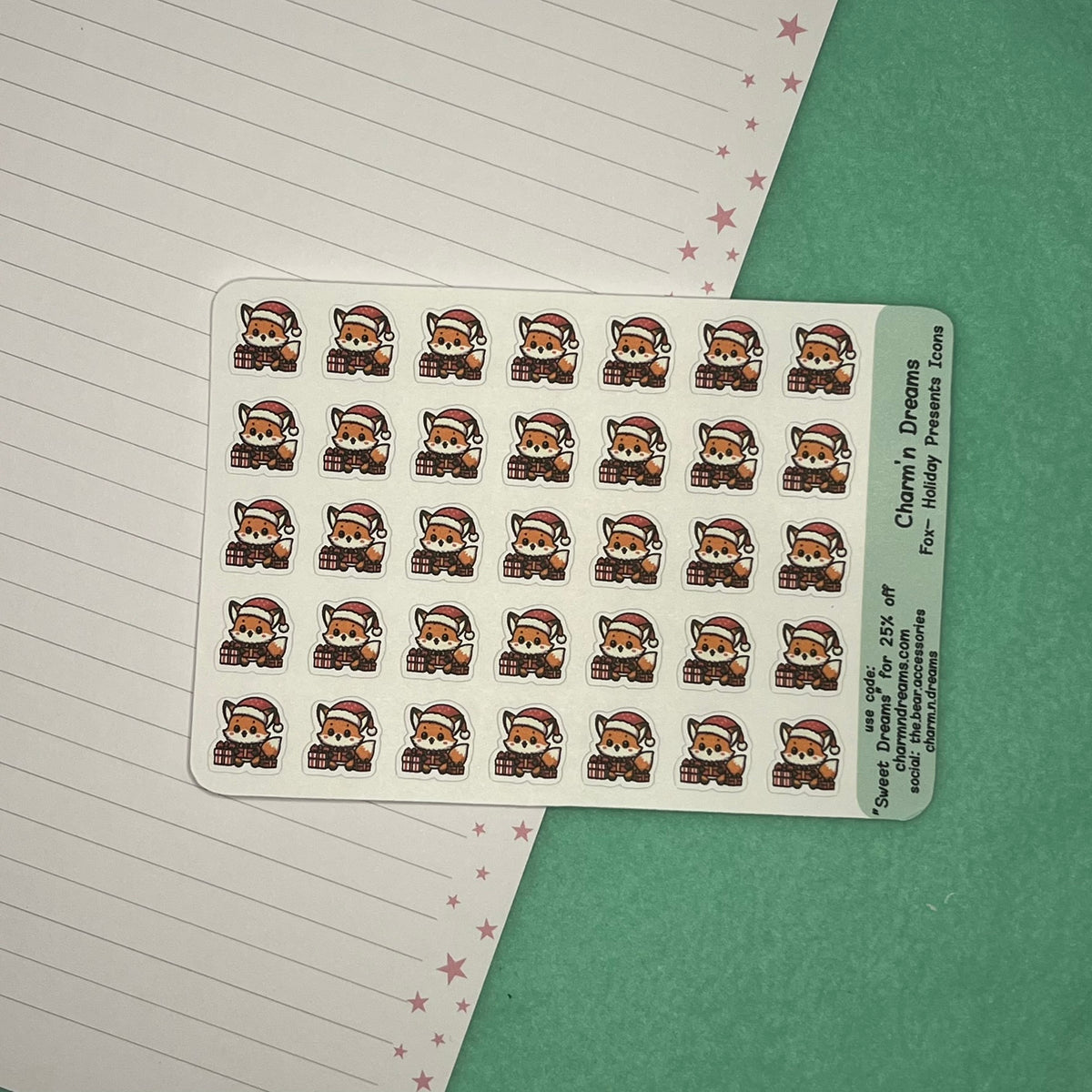 Fox Holiday Presents Icon Planner Stickers – Charm'n Dreams