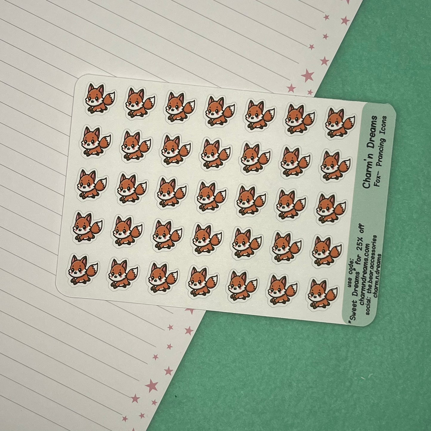 Fox Prancing Icon Planner Stickers