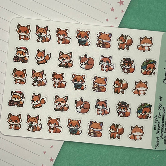 Fox Sampler Icon Planner Stickers