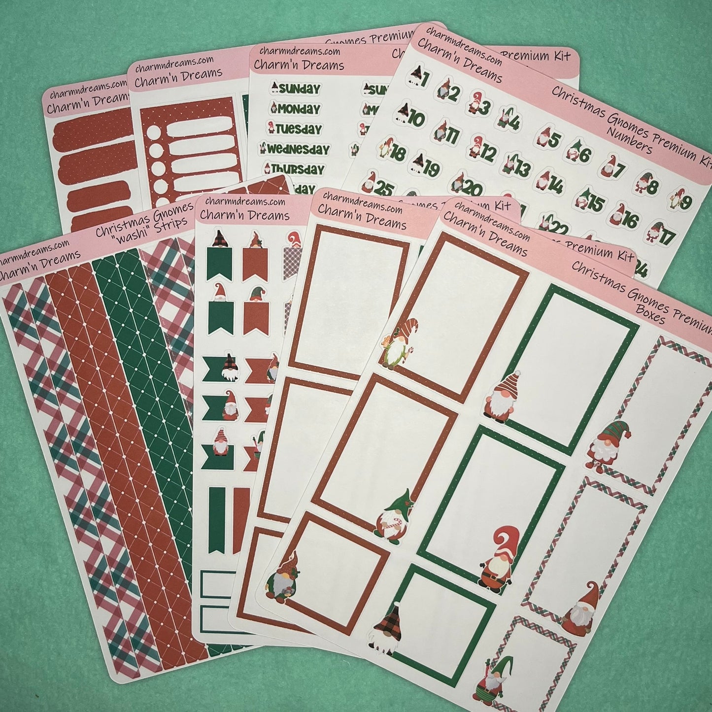 Christmas Gnomes Premium Planner Sticker Kit