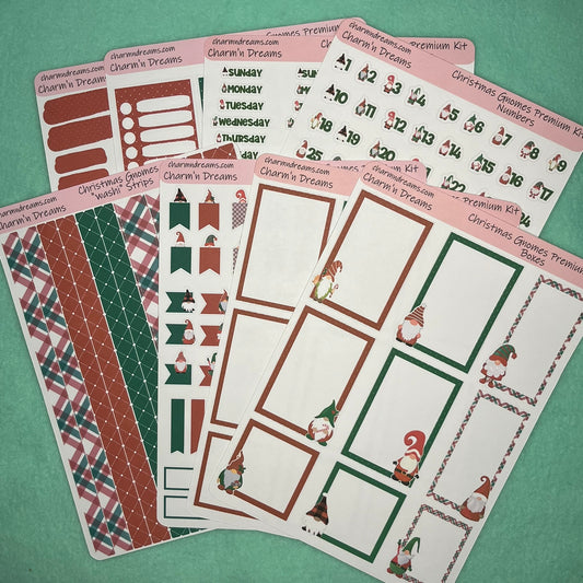 Christmas Gnomes Premium Planner Sticker Kit
