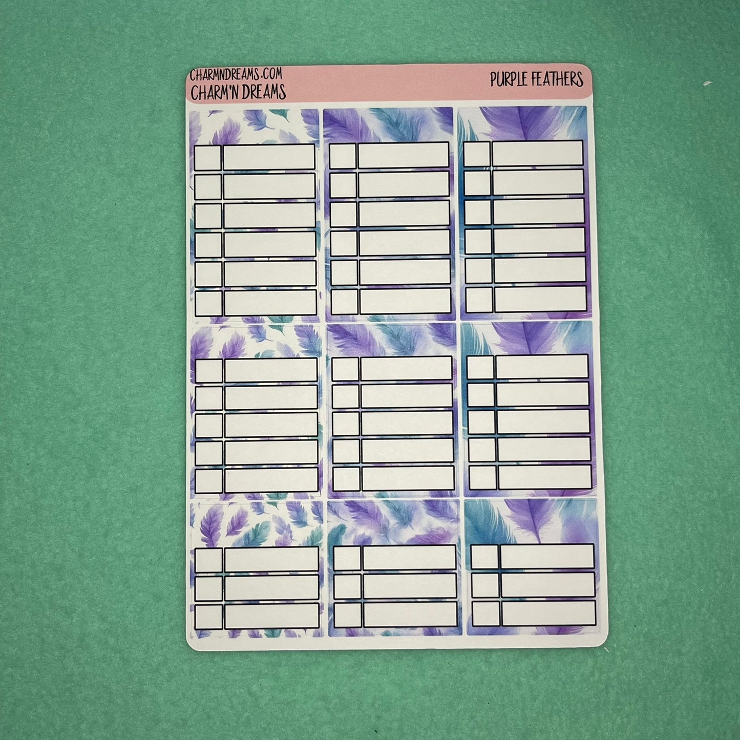 Purple Feathers Planner Sticker Kit