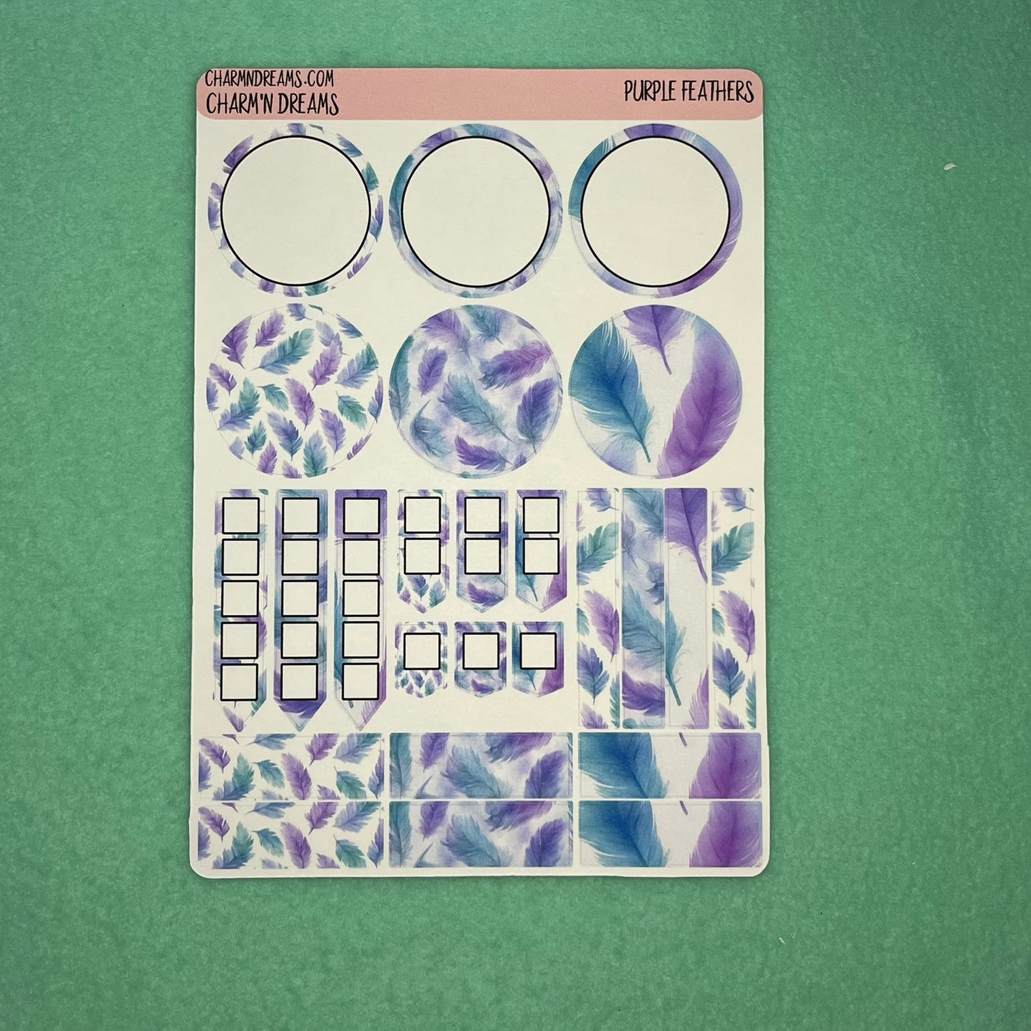 Purple Feathers Planner Sticker Kit