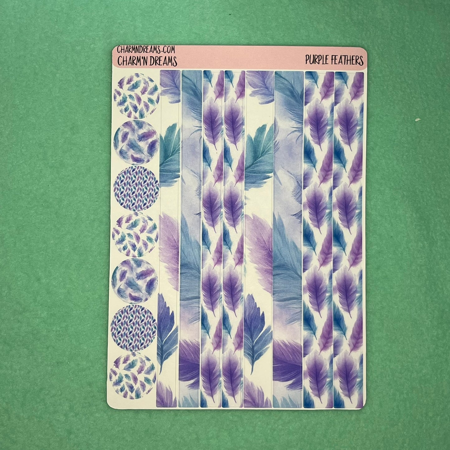 Purple Feathers Planner Sticker Kit