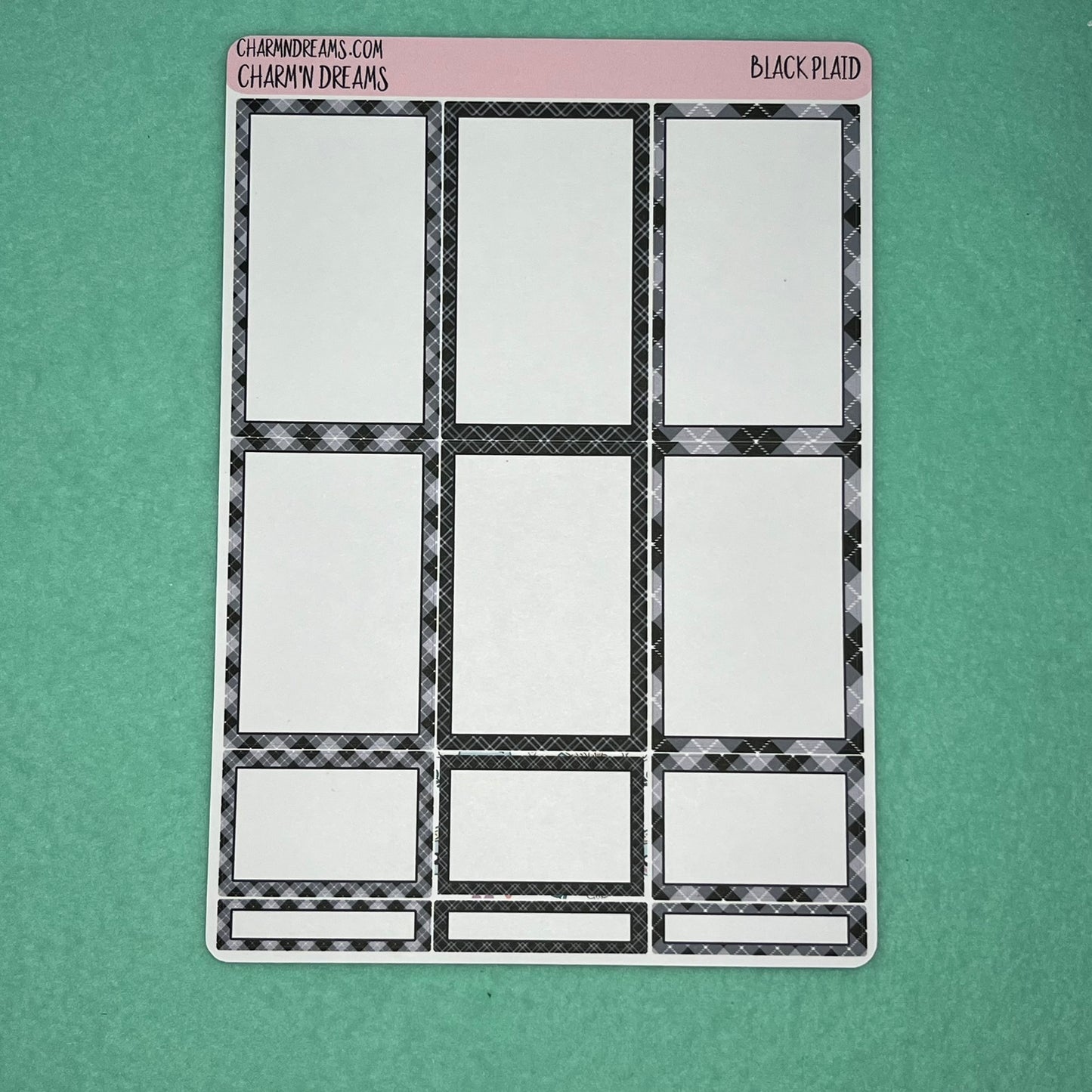 Black Plaid Planner Sticker Kit
