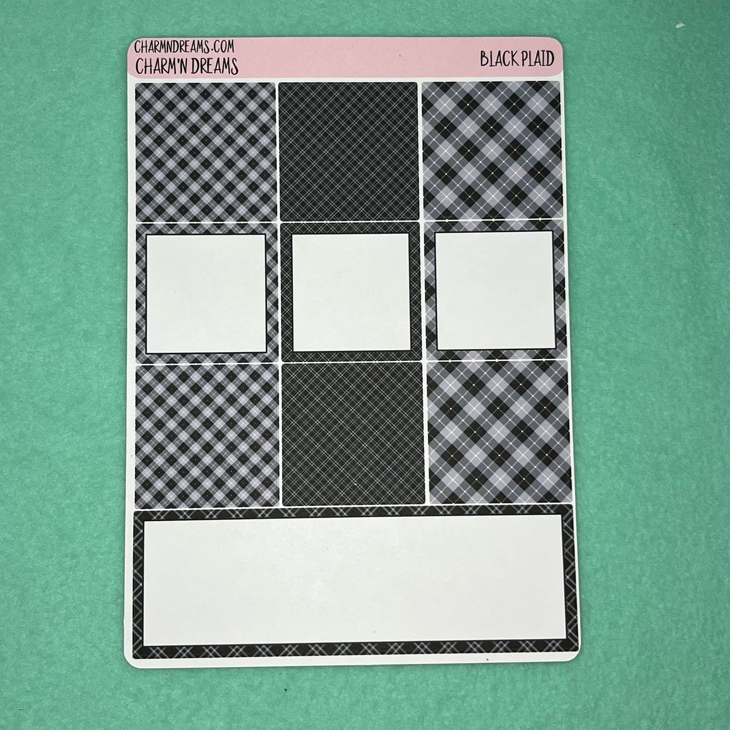 Black Plaid Planner Sticker Kit