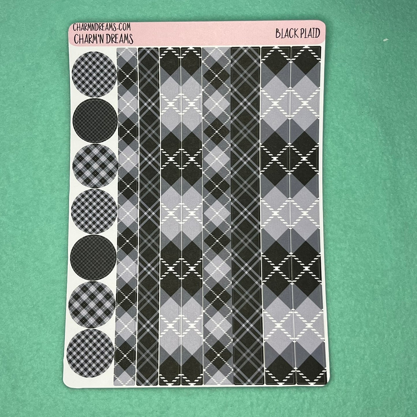Black Plaid Planner Sticker Kit