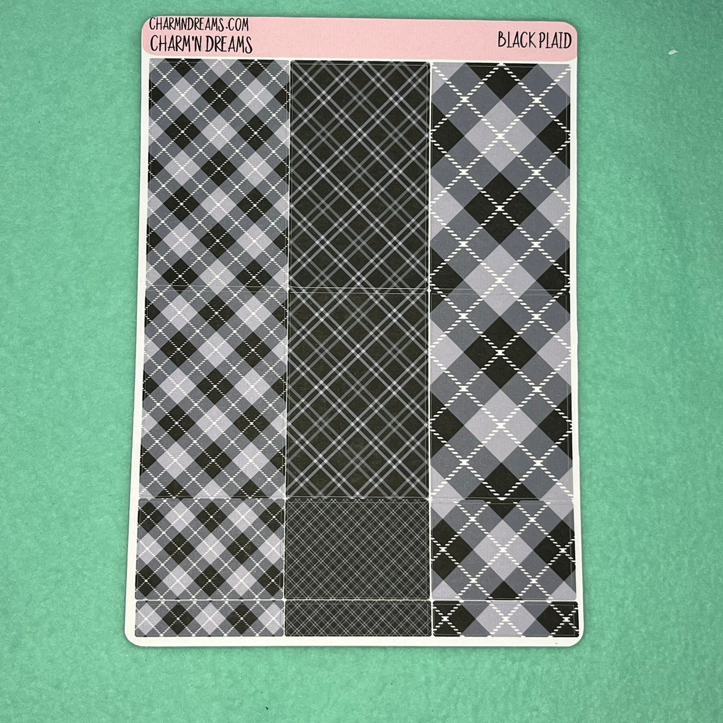 Black Plaid Planner Sticker Kit