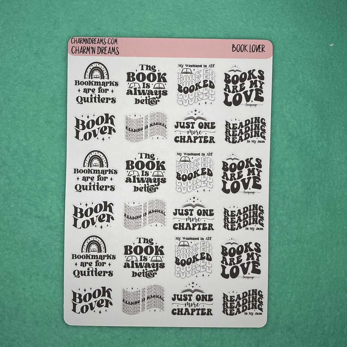 Book Lover Quotes sticker Sheet