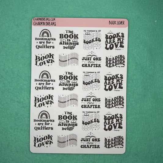 Book Lover Quotes sticker Sheet