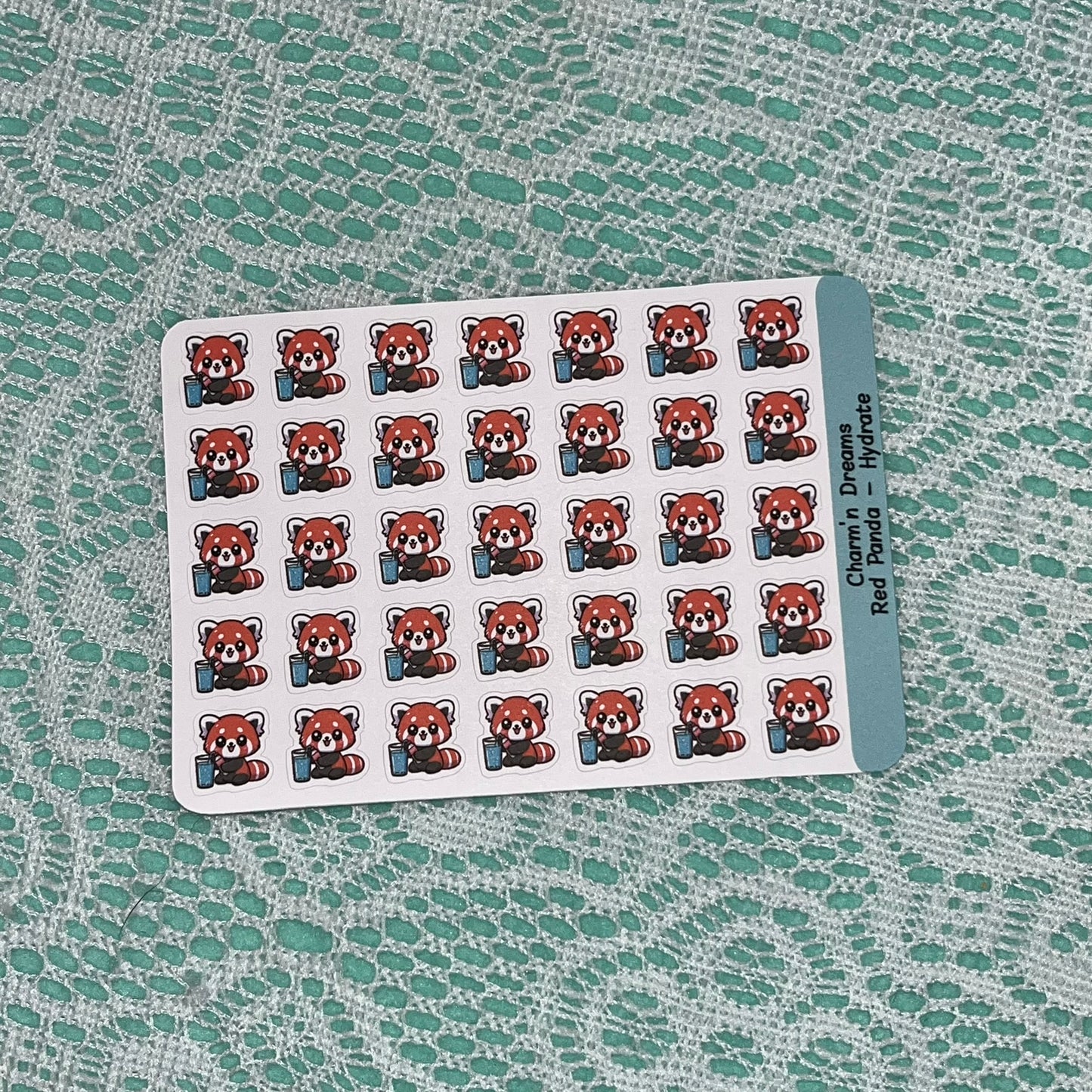 Red Panda Hydrate Icon Planner Stickers