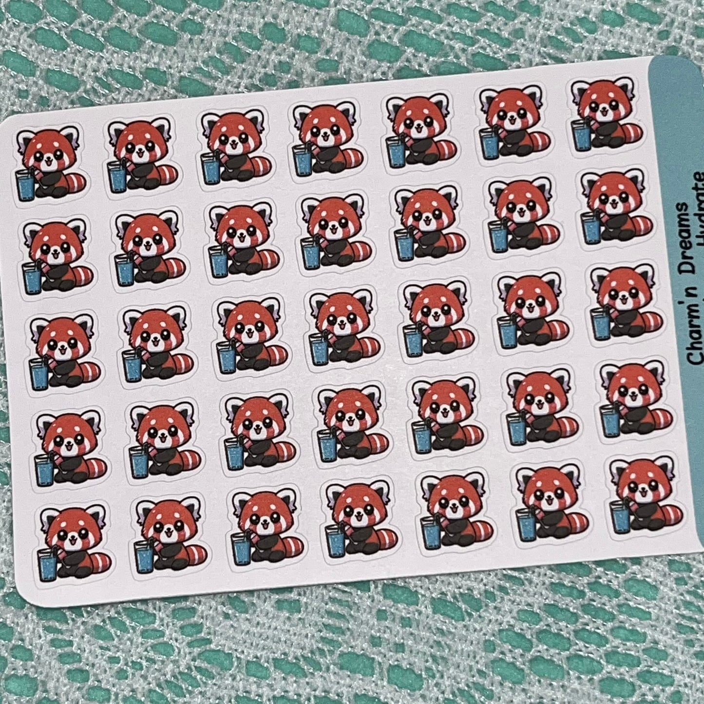 Red Panda Hydrate Icon Planner Stickers